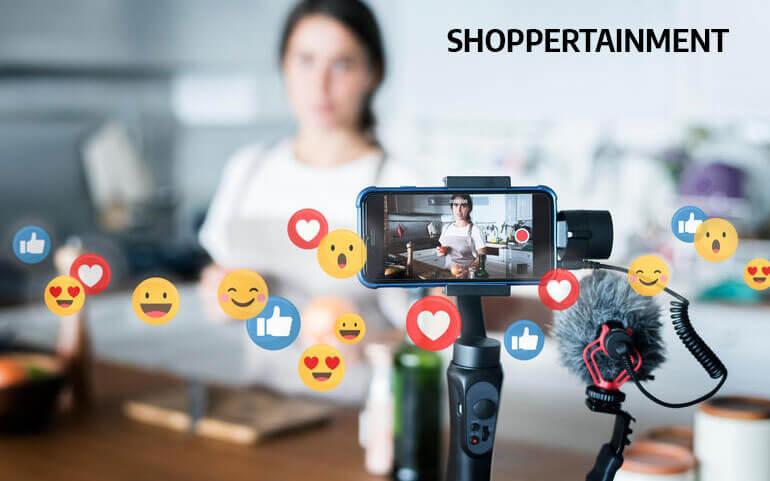 shoppertainment xu hướng mua sắm giải trí thương mại điện tử